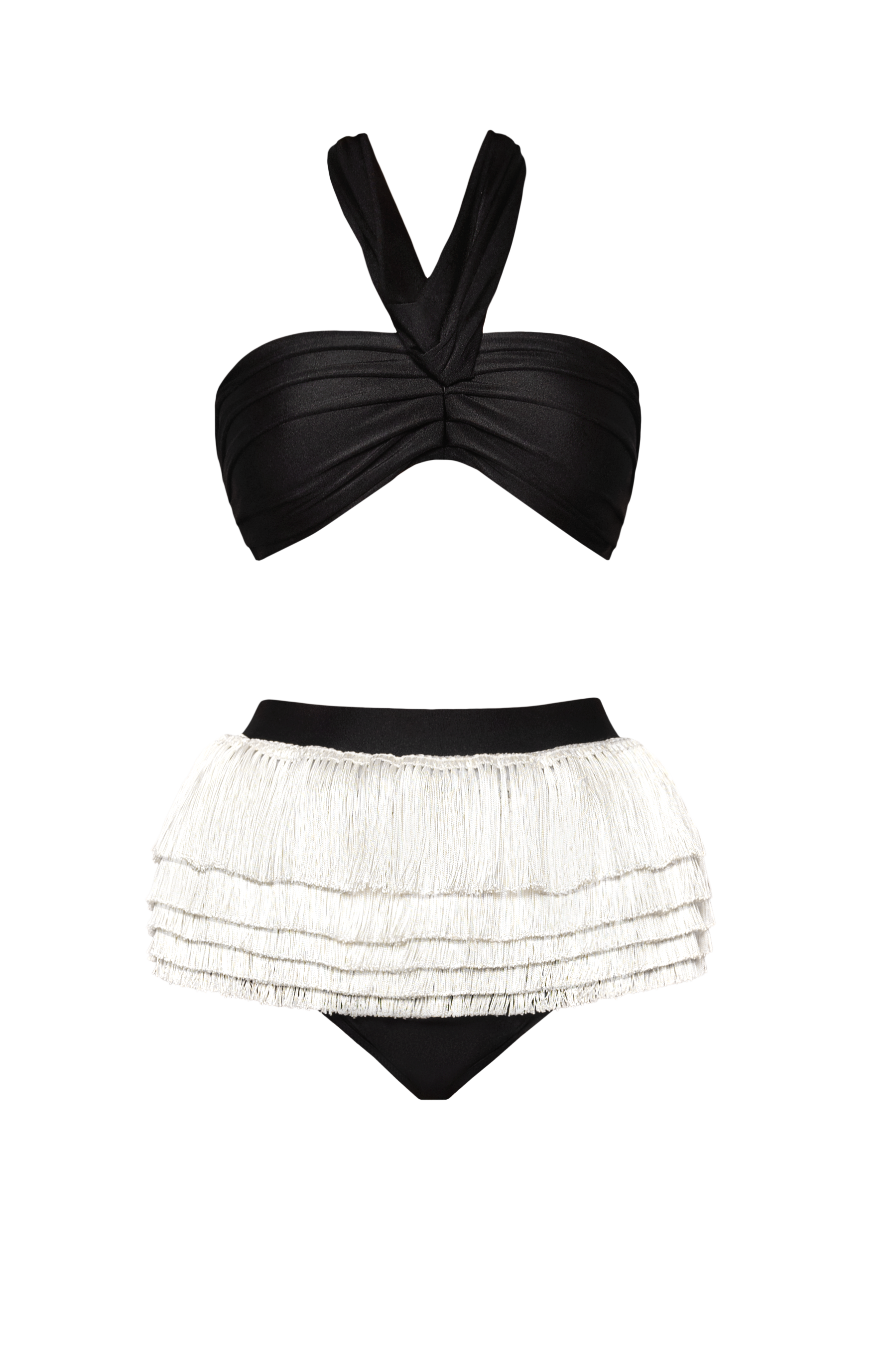 Audrey Swim Top Black/White