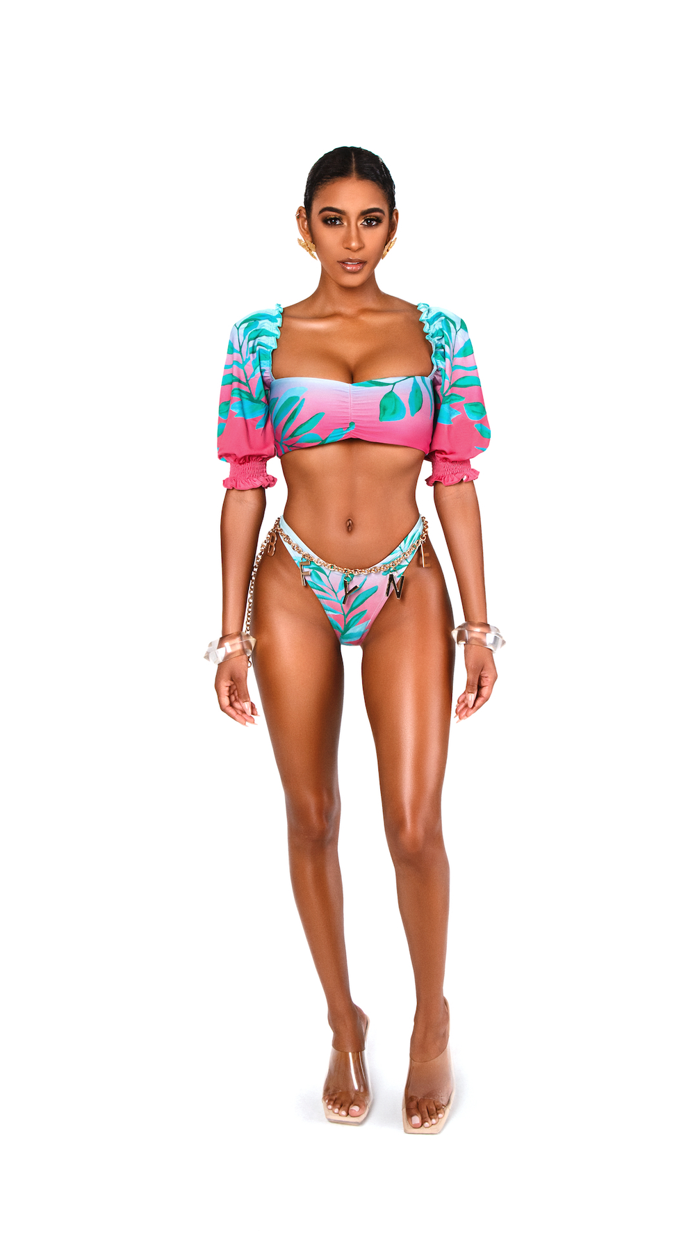 Jayla Ruffled Wrap V Neck Swimsuit